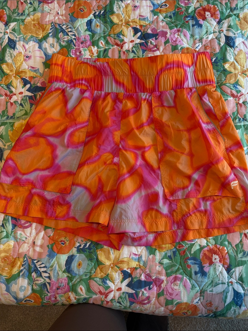 Fabletics Orange & Pink Athletic Skort